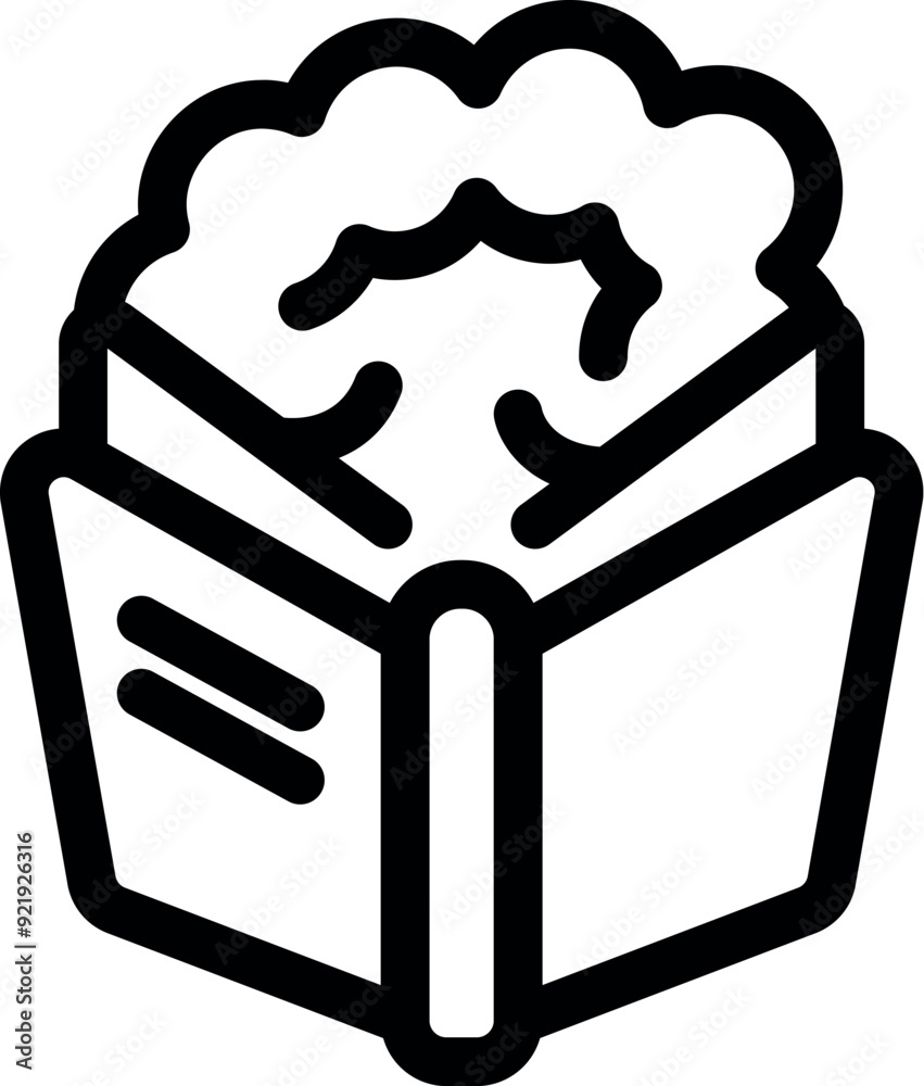Poster open book with brain exploding from it representing the power of knowledge and learning