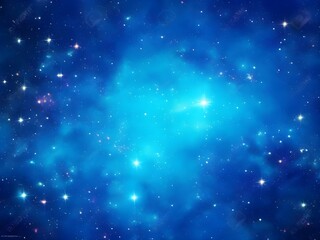 Obraz premium Glowing Blue Nebula with Stars in Deep Space Background