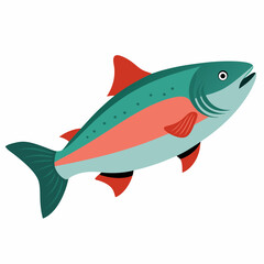 Chinook Salmon fish vector artwork