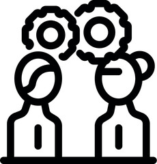 Two businessmen brainstorming, finding a solution and generating ideas