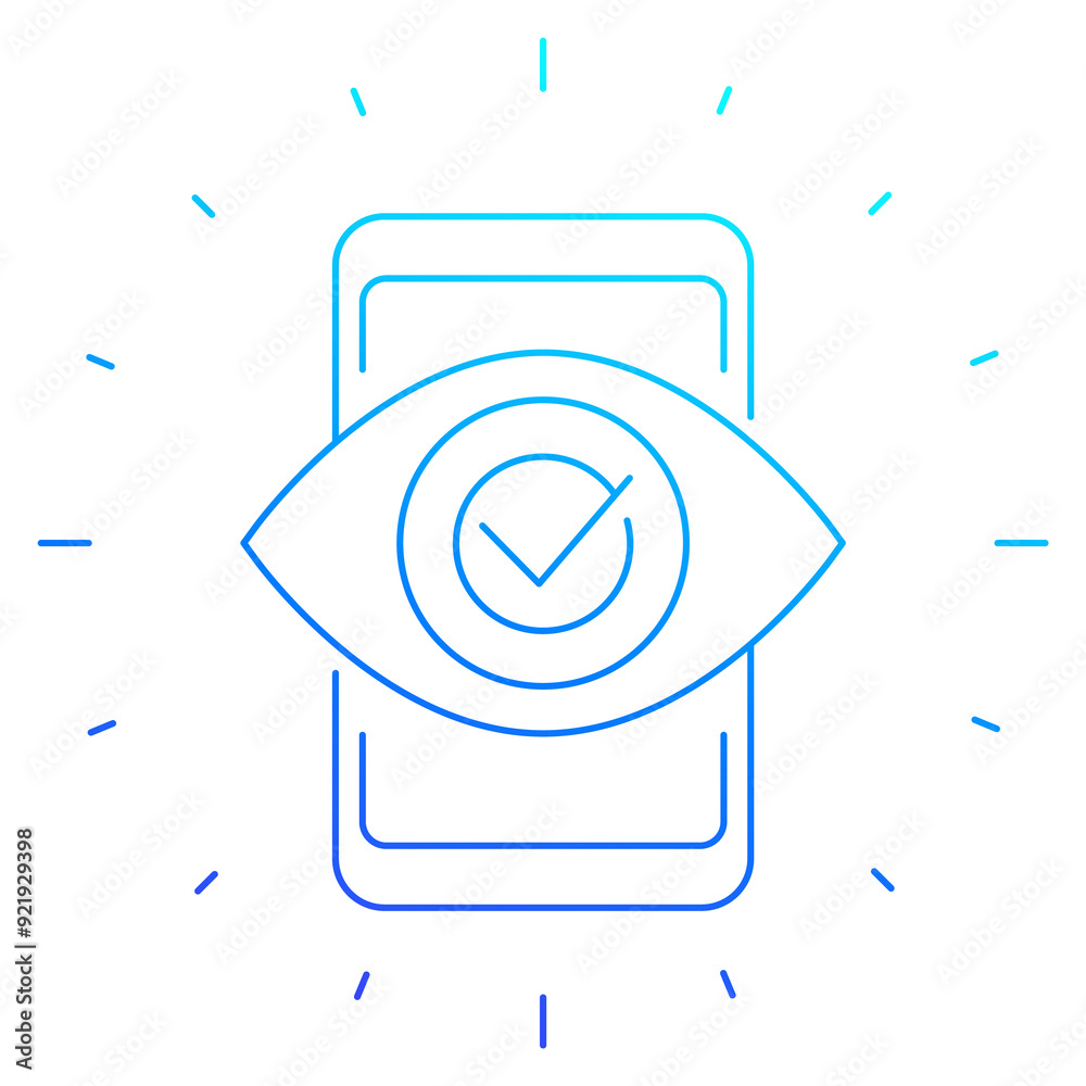 Poster Monitoring line icon, png