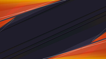 navy blue background with orange shapes design