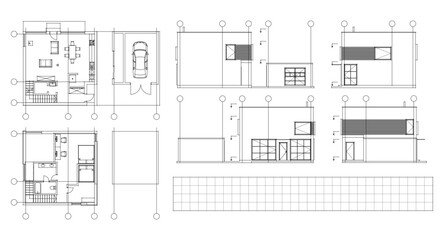 house architecture plan 3d illustration