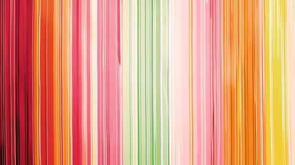 Obraz premium A vibrant stripe pattern with bold, colorful stripes in shades of orange, pink, and green, arranged in various widths on a white background. High contrast, dynamic and stylish, hd quality,