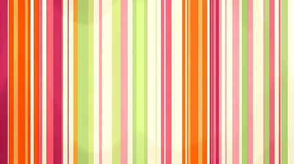 A vibrant stripe pattern with bold, colorful stripes in shades of orange, pink, and green, arranged in various widths on a white background. High contrast, dynamic and stylish, hd quality,