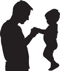 father with child silhouette