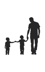 father with child silhouette