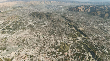 Technical aerial visual, 3D LiDAR GIS aerial map satellite scan model isolated, showing Burbank , USA. Elevation, topography, render