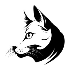 A vector logo of a sleek cat head—ideal for pet brands, merchandise, and professional use. Its clean design adds a touch of modern elegance to any project