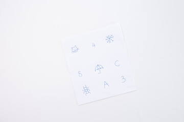 a piece of paper with a child's drawing, part of process art ,easy craft ideas, how to make, DIY, school project,