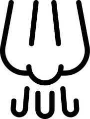 Simple icon of a rocket launching into space leaving a trail of smoke