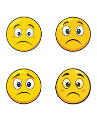 A sad emoji vector illustration