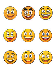 Obraz premium Happy emoji vector illustration