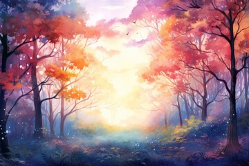 Galaxy of Autumn forest backgrounds landscape outdoors.