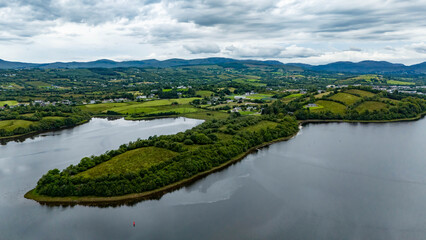 Fototapeta premium Aerial view of the townland of Revlin by Donegal town, Ireland