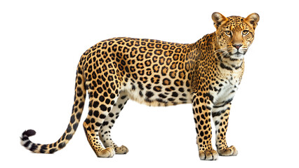 Fototapeta premium leopard-full-body-white-background