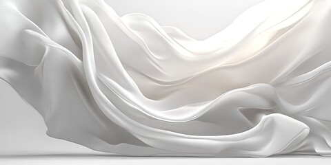Obraz premium Ethereal Embrace: A figure draped in flowing white fabric, bathed in soft light, evokes a sense of grace, mystery, and ethereal beauty. 