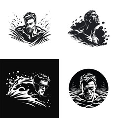 Swim logo design vector illustration