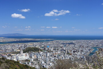 眉山山頂から臨む徳島市街