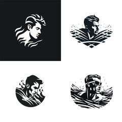 Swim logo design vector illustration