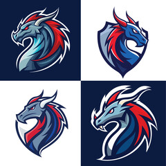 Dragon Logo Vector, Icon use for various way with editable eps