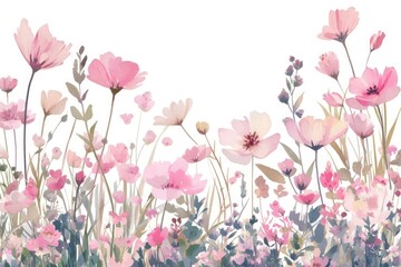 Fototapeta premium Delicate watercolor floral illustration