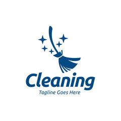 Home Cleaning Services Logo Design Vector. Cleaning broom logo design.