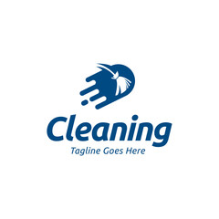 Home Cleaning Services Logo Design Vector. Cleaning broom logo design.