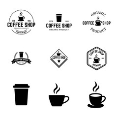 Coffee logo vector icon illustration hipster retro vintage