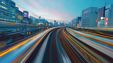 Obraz premium High Speed Abstract Panorama Tokyo