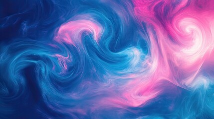 Fototapeta premium Abstract art with swirling blue and pink colors blending seamlessly, creating a vibrant and dynamic visual effect.