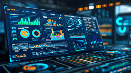 Obraz premium complex cybersecurity analytics, including graphs, heatmaps, and threat analysis charts. Use a high-tech interface to convey the depth of data analysis.
