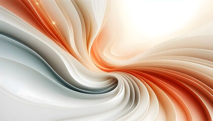 Abstract waves of orange and white hues flowing smoothly in a gradient with soft light