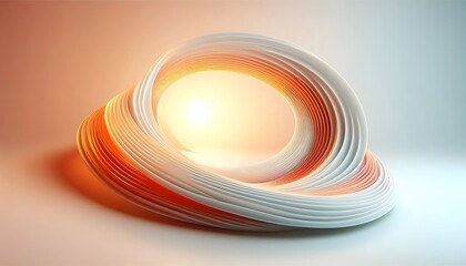 Abstract waves of orange and white hues flowing smoothly in a gradient with soft light