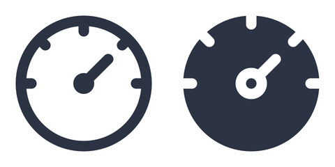 Analog Gauge simple icons set designed in filled, outline, line and stroke style