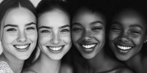 Obraz premium Group of women in black and white