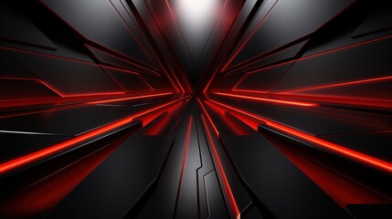 Abstract dark background with red glowing lines.
