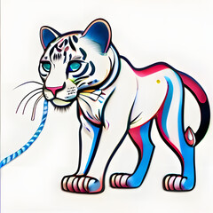 Obraz premium illustration of a cheetah,leopard in the snow,illustration of a leopard,tiger in the jungle,illustration of a tiger,leopard in a background,cartoon