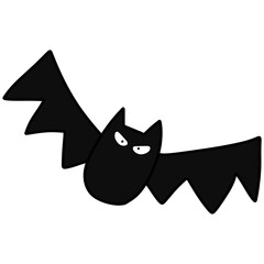 Black bat cartoon illustration 