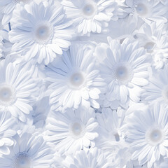 アニメ風の白のガーベラのテクスチャパターン