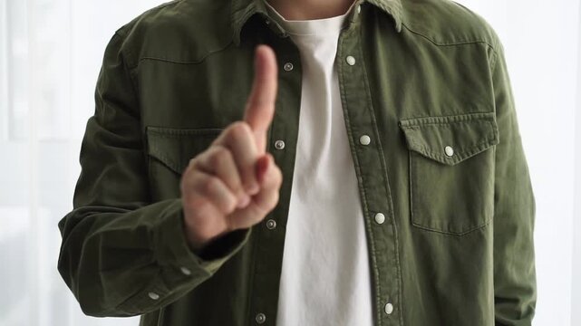 The model waves her index finger and says, &ldquo;No, I deny it, it looks cocky and dissatisfied.&rdquo;
Gesture "no, don't"