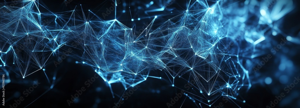 Poster digital dots and lines. tech background. network connection structure. plexus effect. 3d.