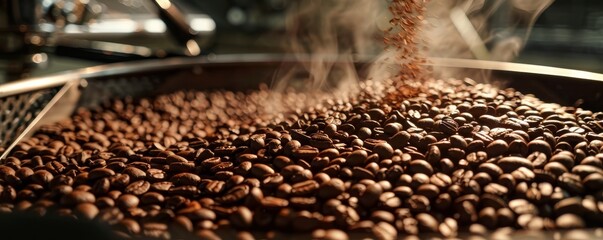 The process of roasting coffee beans