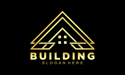 House roof triangle logo design vector