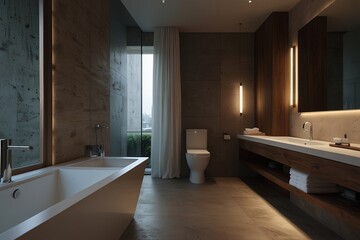 modern bathroom interior with bathroom