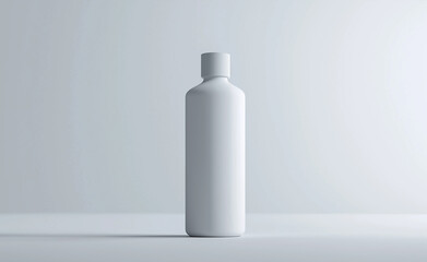 Minimalist white bottle on a plain background.