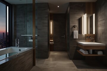 modern bathroom interior with bathroom