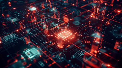 a simulated data breach scenario with visual elements like breach notifications, compromised data alerts, and response actions by cybersecurity teams. digital data protection cyber tech