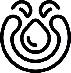 Obraz premium Simple and minimalist representation of a water drop creating circular waves using black lines on a white background