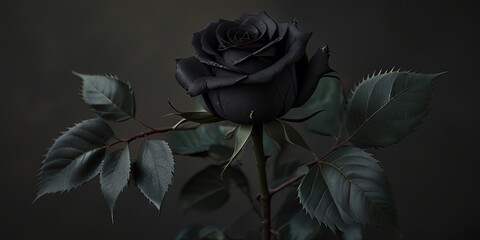rose on black background